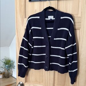 Universal Thread Black and White Striped Cardigan